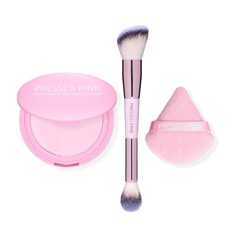 Pink Power Pressed Setting Powder with Brush & Sponge