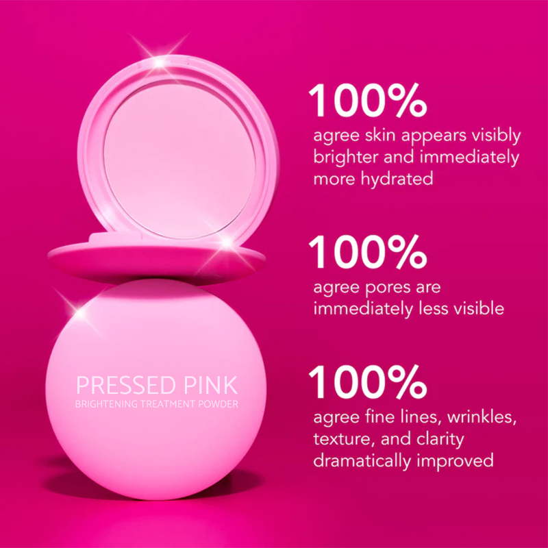 Pink Power Pressed Setting Powder with Brush & Sponge