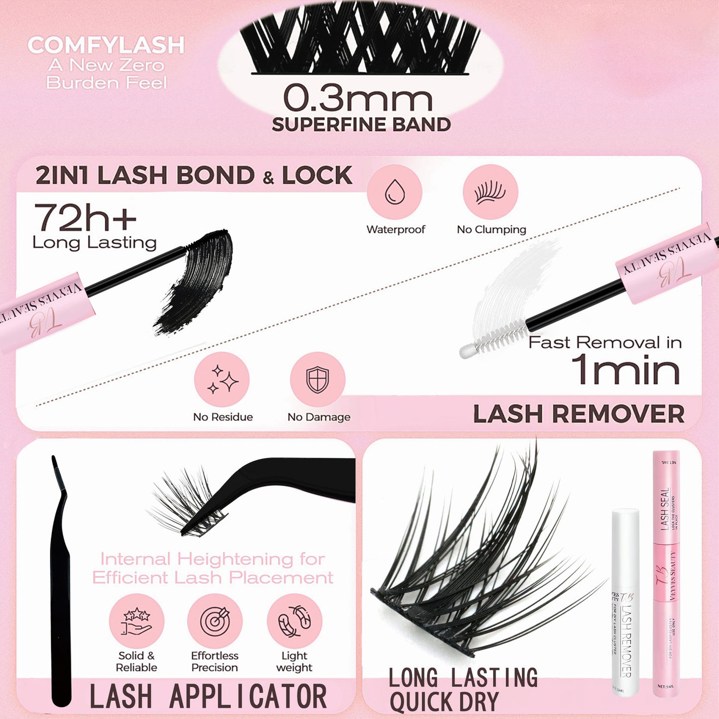 Final 3 Hours 60%OFF:DIY Lashes Extension Kit and Lash Clusters 8-18mm