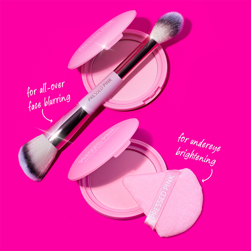 Pink Power Pressed Setting Powder with Brush & Sponge