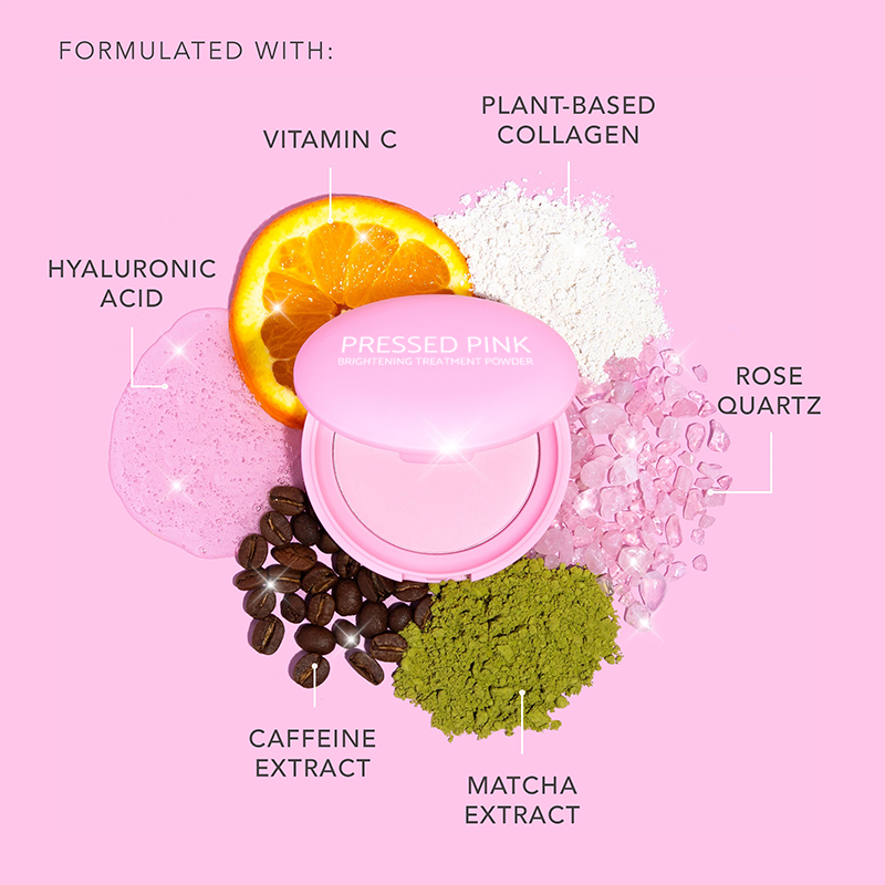 Pink Power Pressed Setting Powder with Brush & Sponge